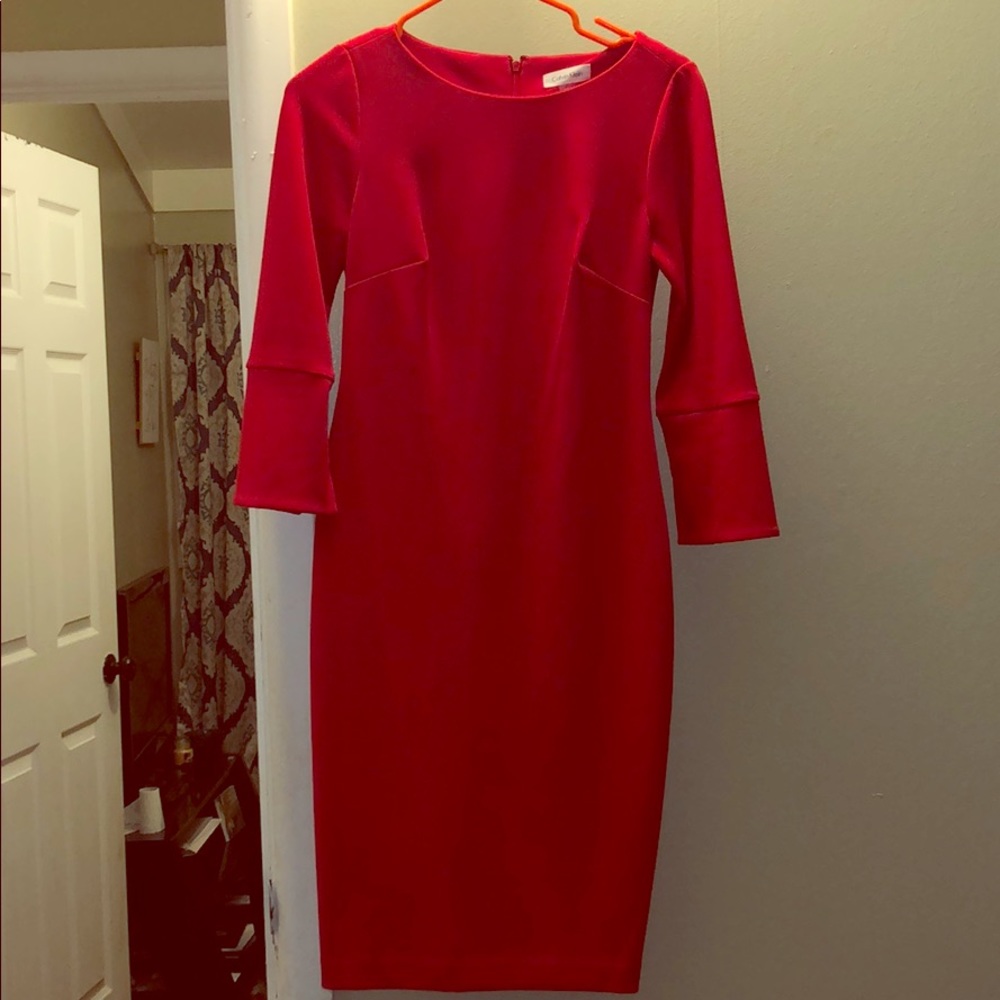 Red Calvin Klein dress